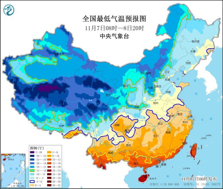 寒潮席卷中东部大部，华北黄淮部分地区将迎今冬首场大范围强降雪